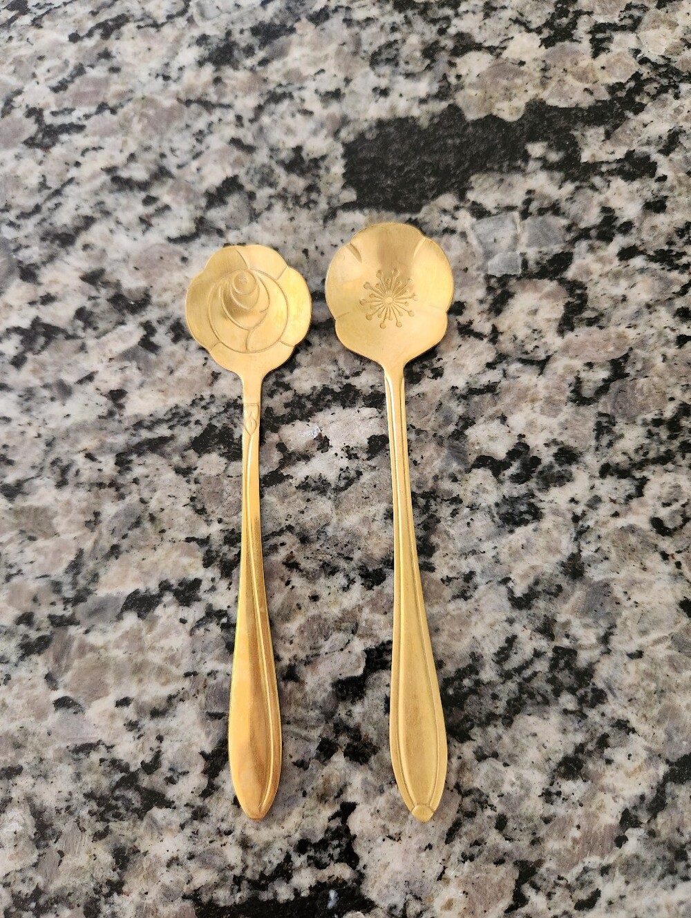 Gold Floral Spoons Set of 2